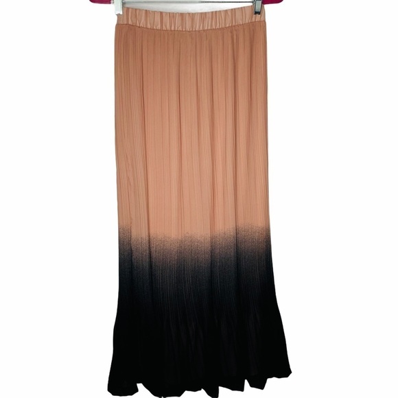 Mark. Peach Ombré Pleated A-Line Midi Skirt Size Small Petite - Picture 12 of 12